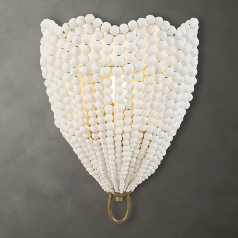 Biddeford 1 Light White Beaded Sconce