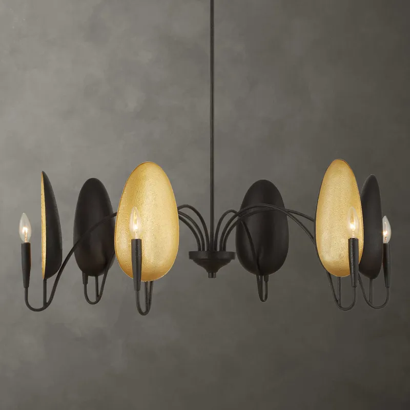 Warwick 6 Light Matte Black Chandelier