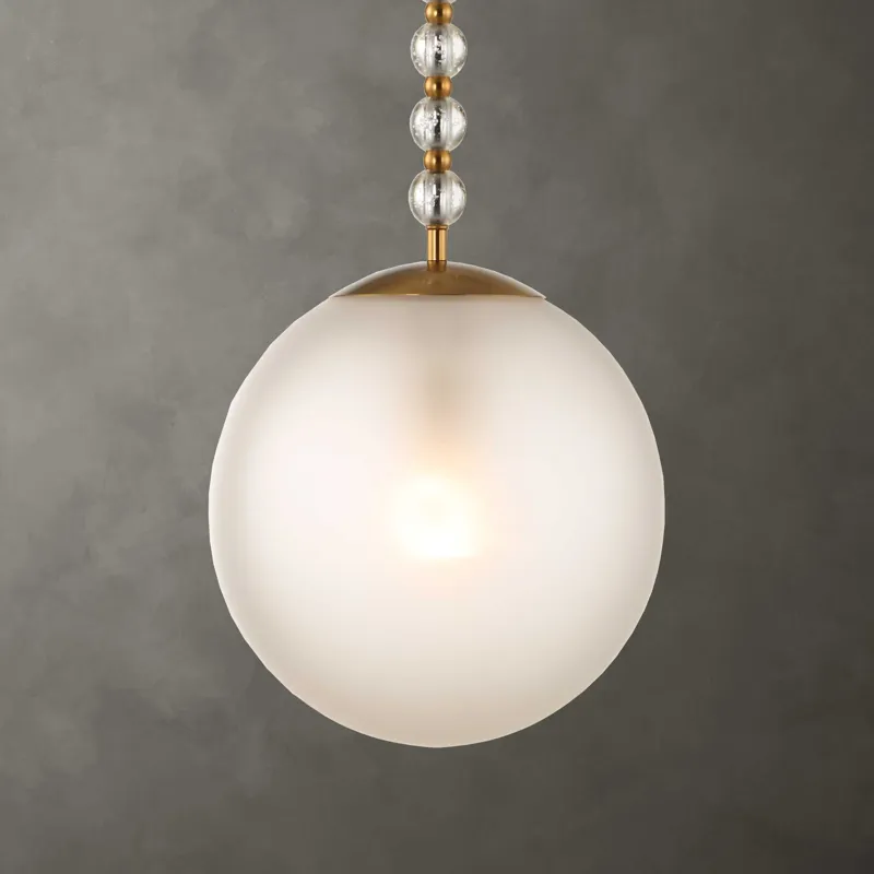 Ripple 1 Light Frost Glass Pendant