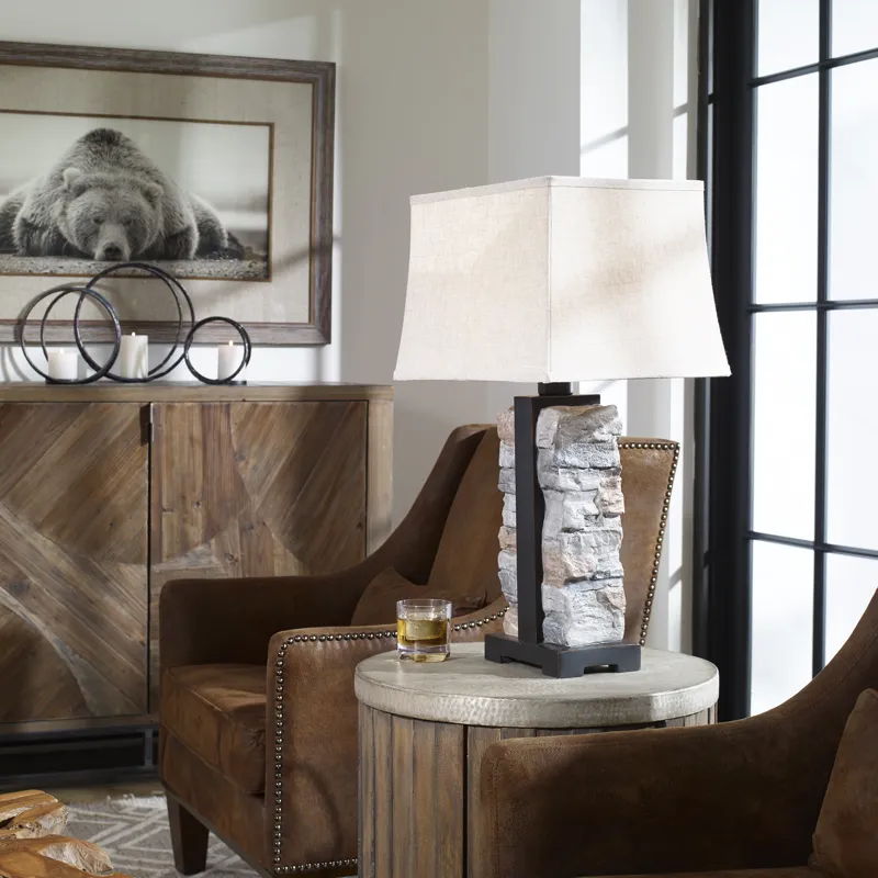Kodiak Stacked Stone Lamp