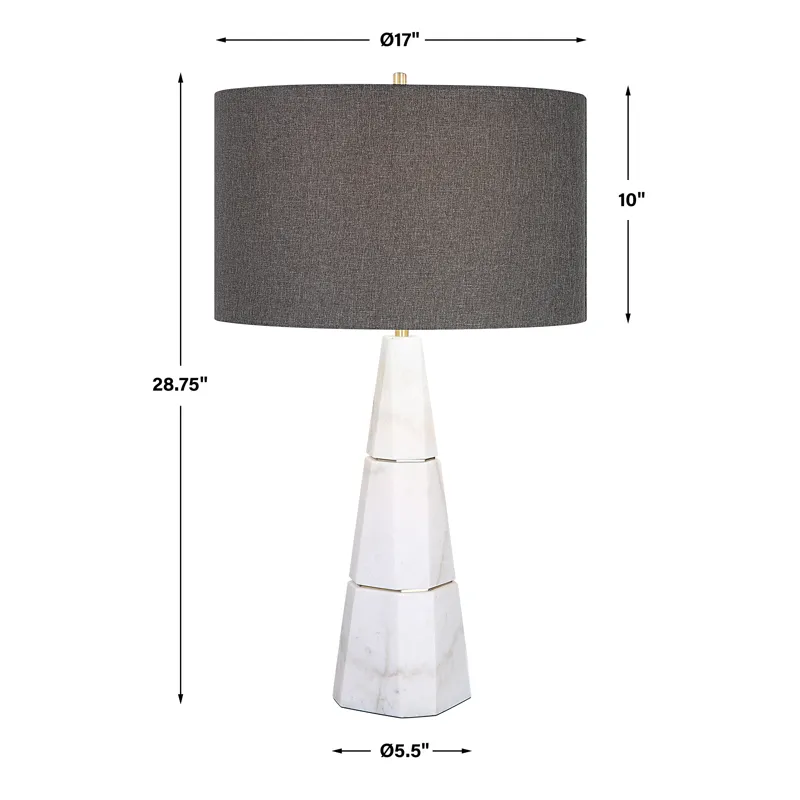 Citadel White Marble Table Lamp