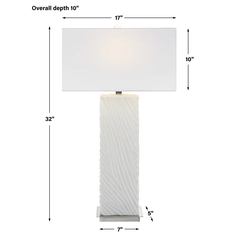 Pillar White Marble Table Lamp