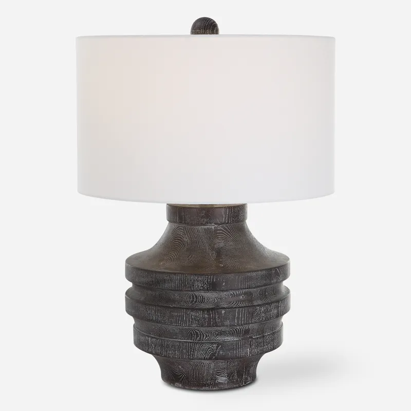 Timber Carved Wood Table Lamp