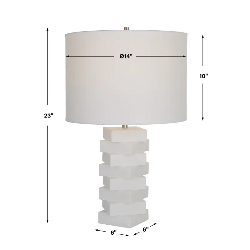 Ascent White Geometric Table Lamp