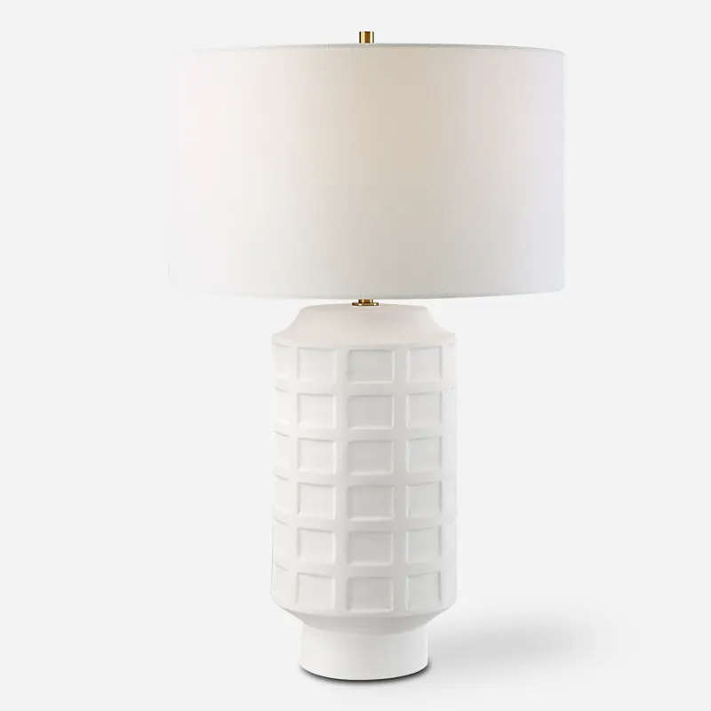 Window Pane White Table Lamp