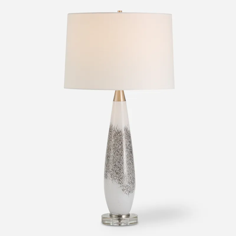 Quinn White & Silver Table Lamp