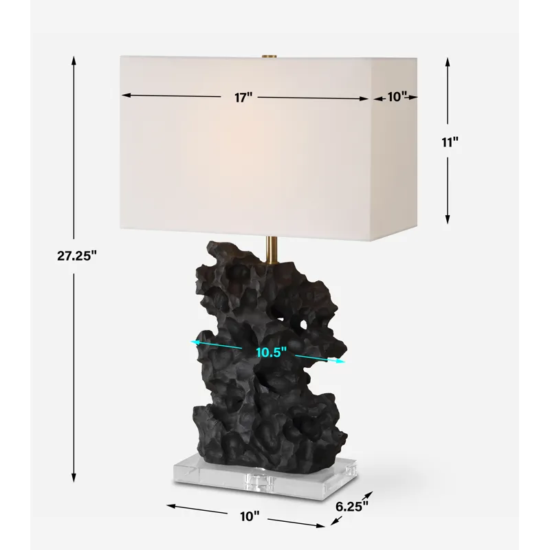 Basalt Black Stone Table Lamp