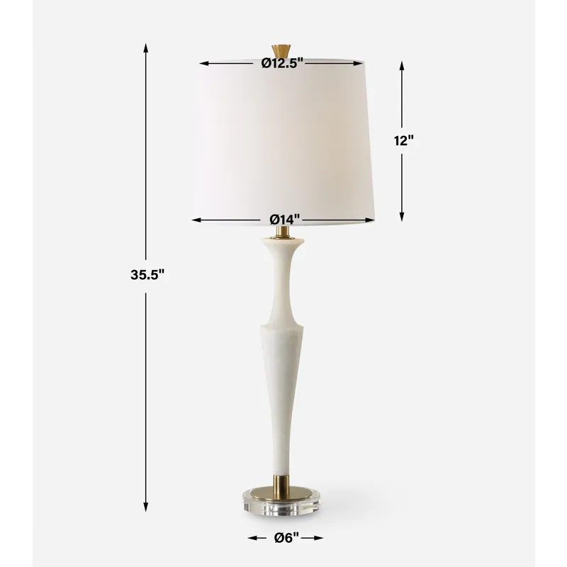 Colette White Stone Table Lamp