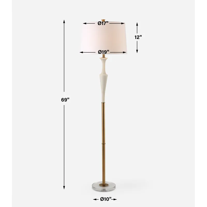 Colette White Stone Floor Lamp