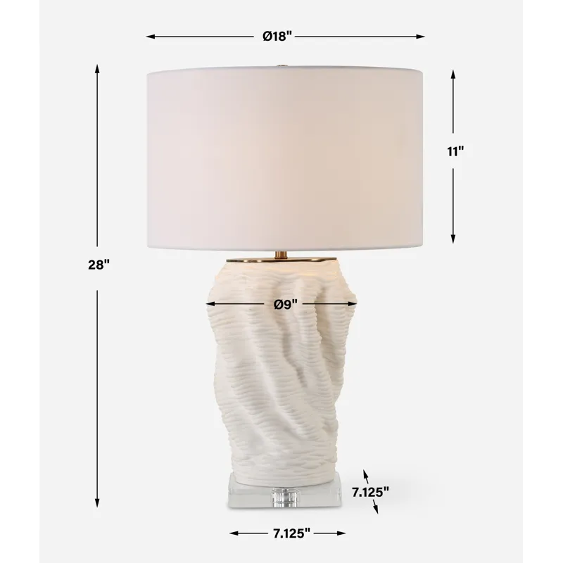 Stratified White Table Lamp