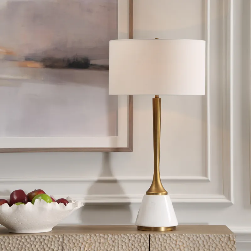 Avola White Marble Table Lamp