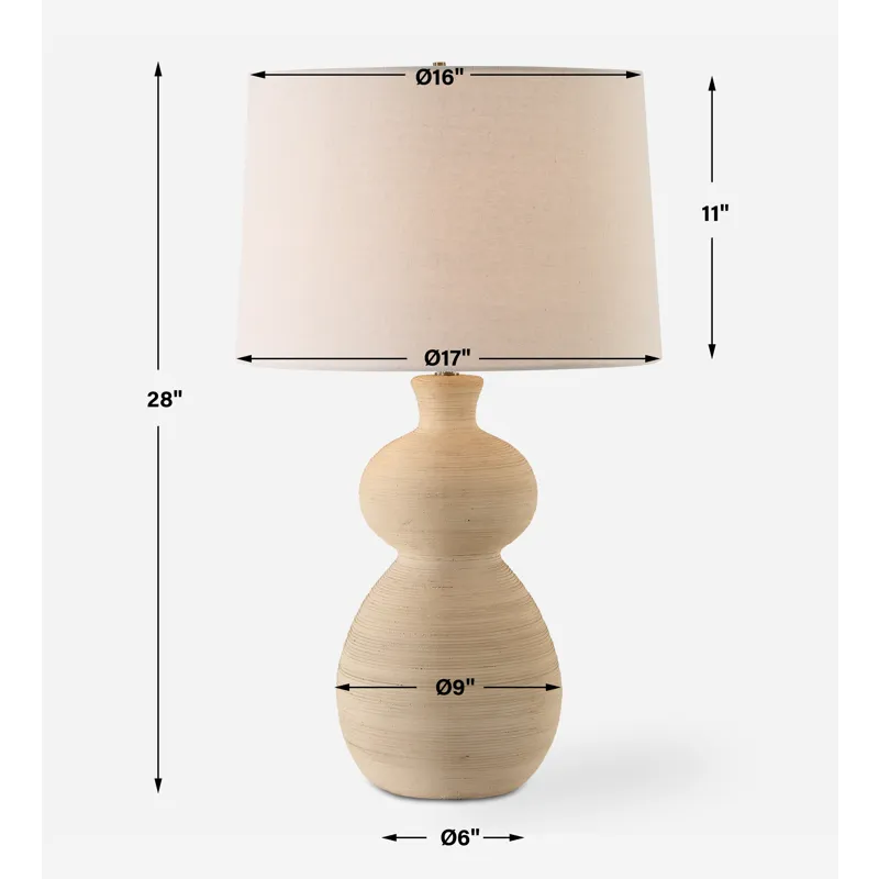 Pueblo Fired Clay Table Lamp