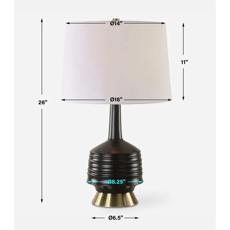 Foster Black Glaze Table Lamp
