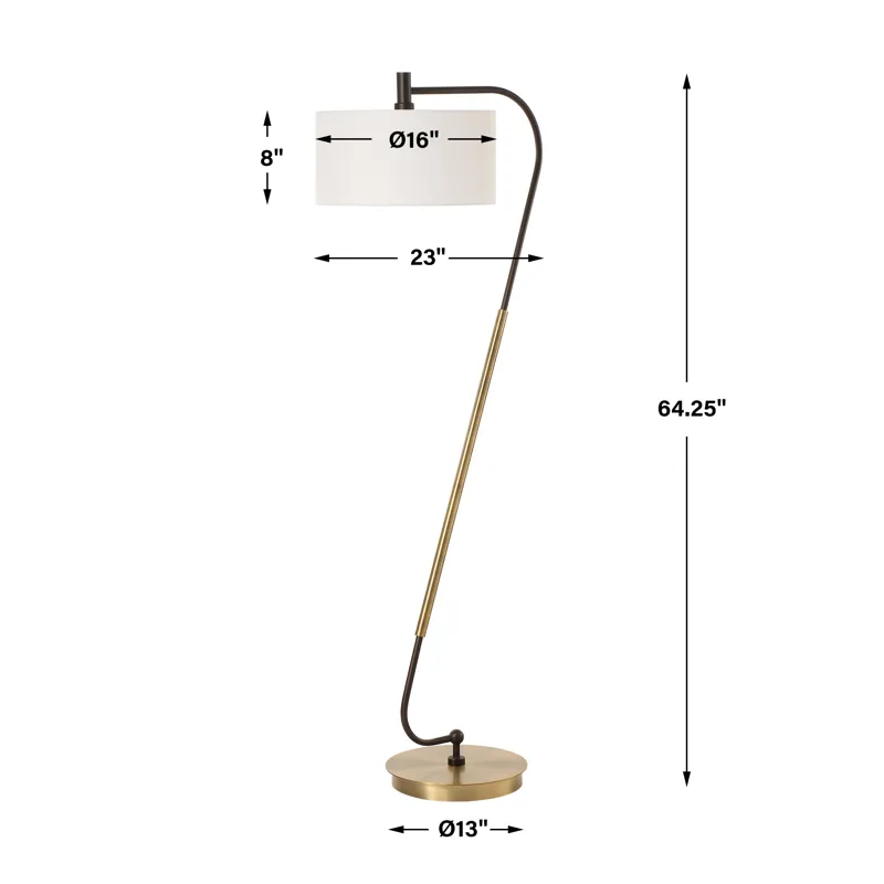 Irwin Curved Brass Floor Lamp