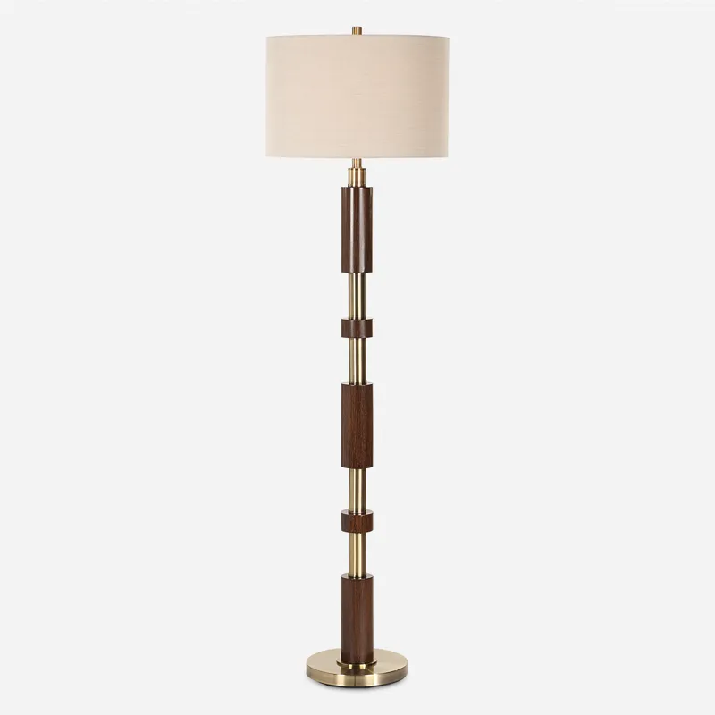 Stacked Wooden Floor Lamp