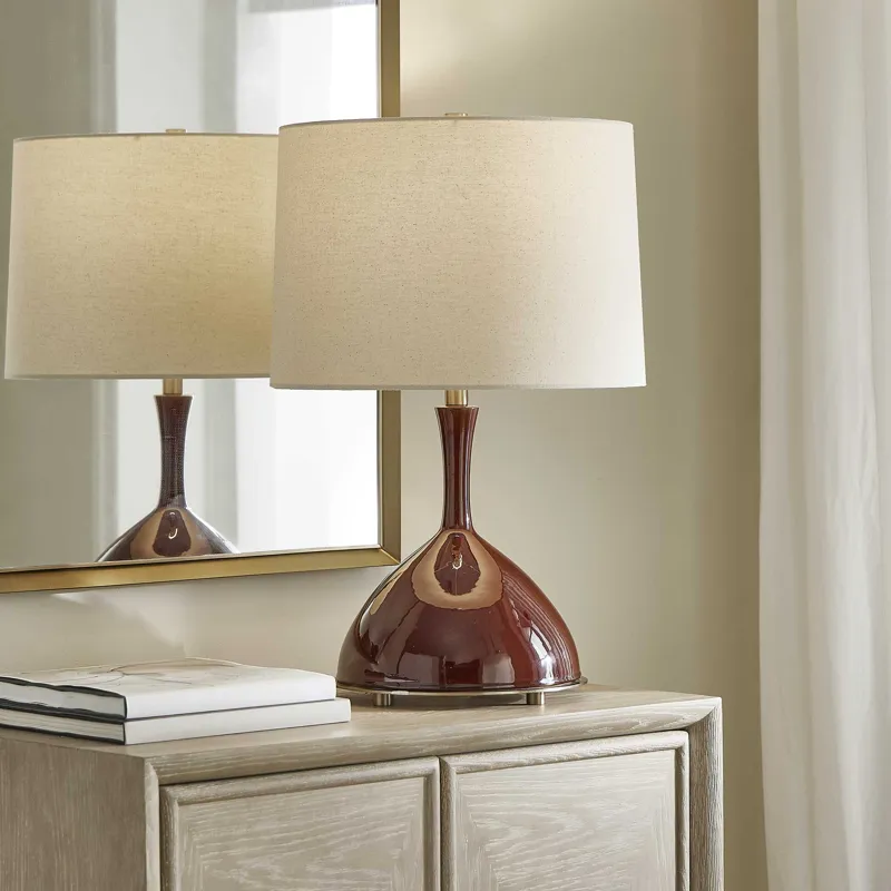 Colette Burgundy Table Lamp