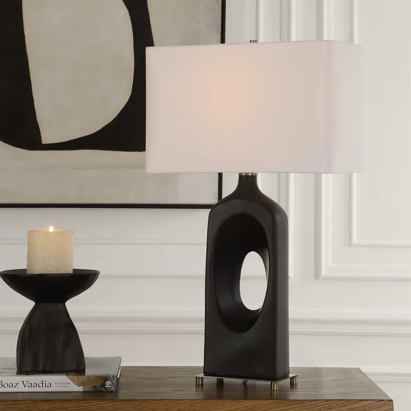 Void Matte Black Table Lamp