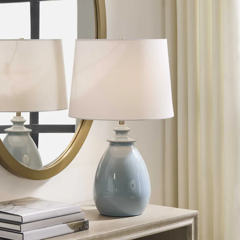 Lorene Light Blue Table Lamp