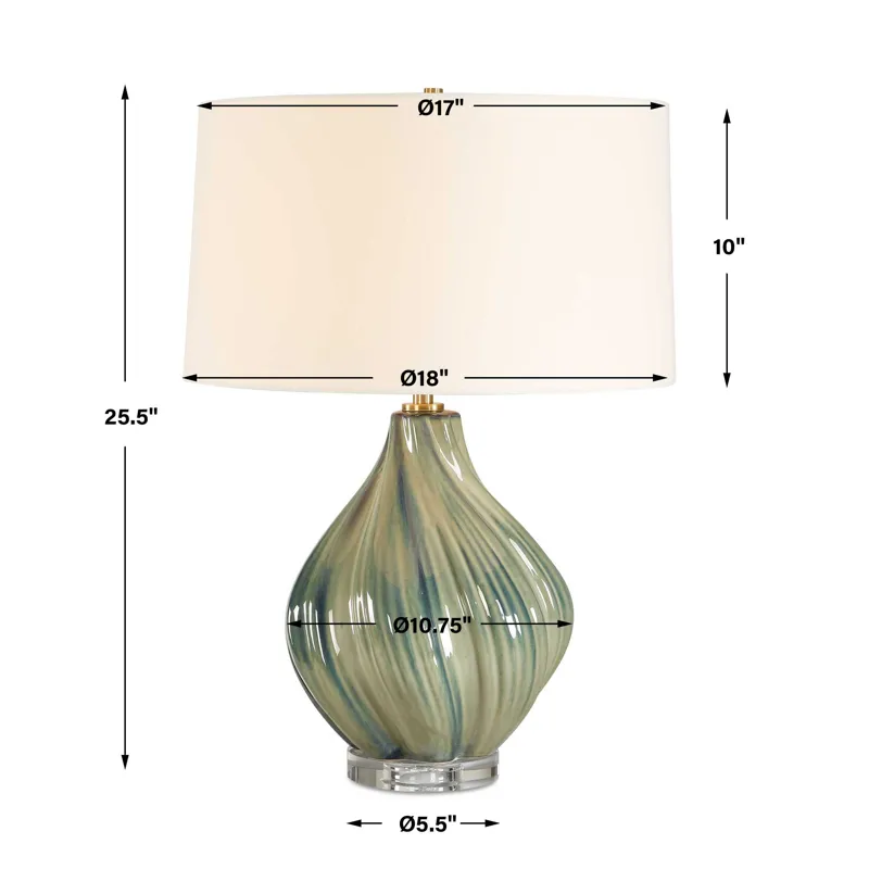 Tausha Green Table Lamp