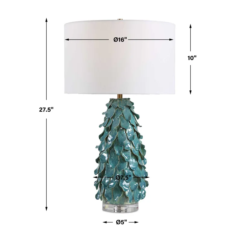 Mina Teal Blue Table Lamp