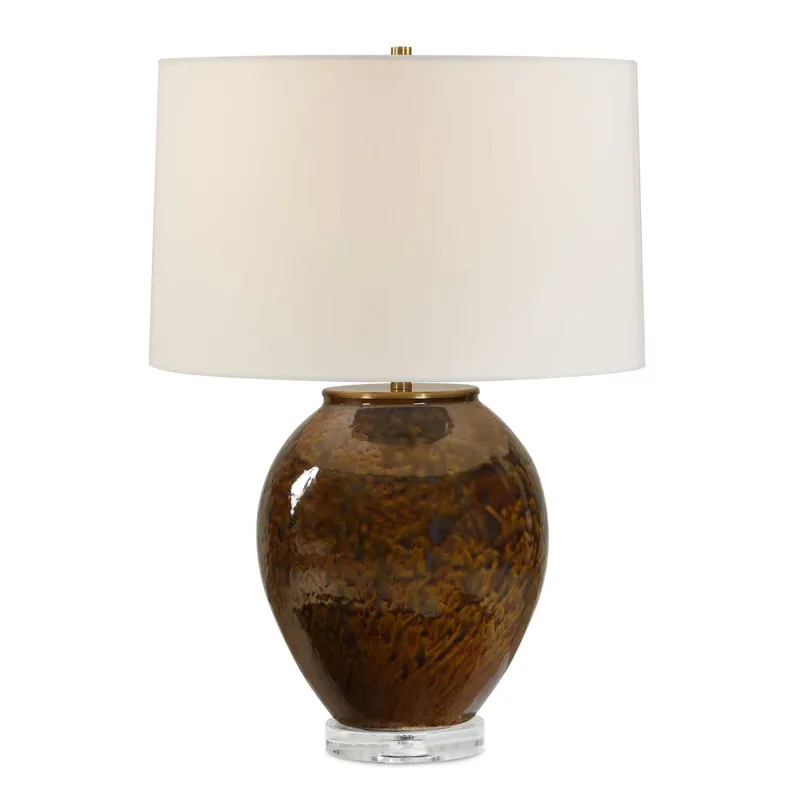 Rye Glazed Brown Table Lamp