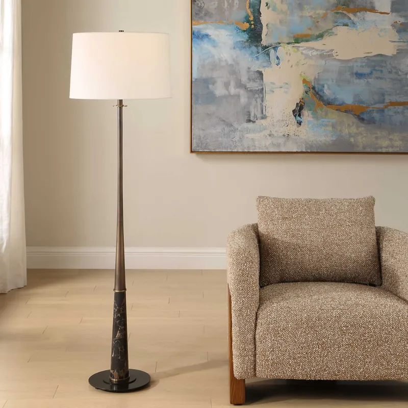 Tallarico Brass & Marble Floor Lamp