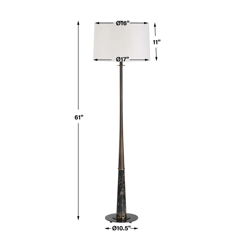 Tallarico Brass & Marble Floor Lamp