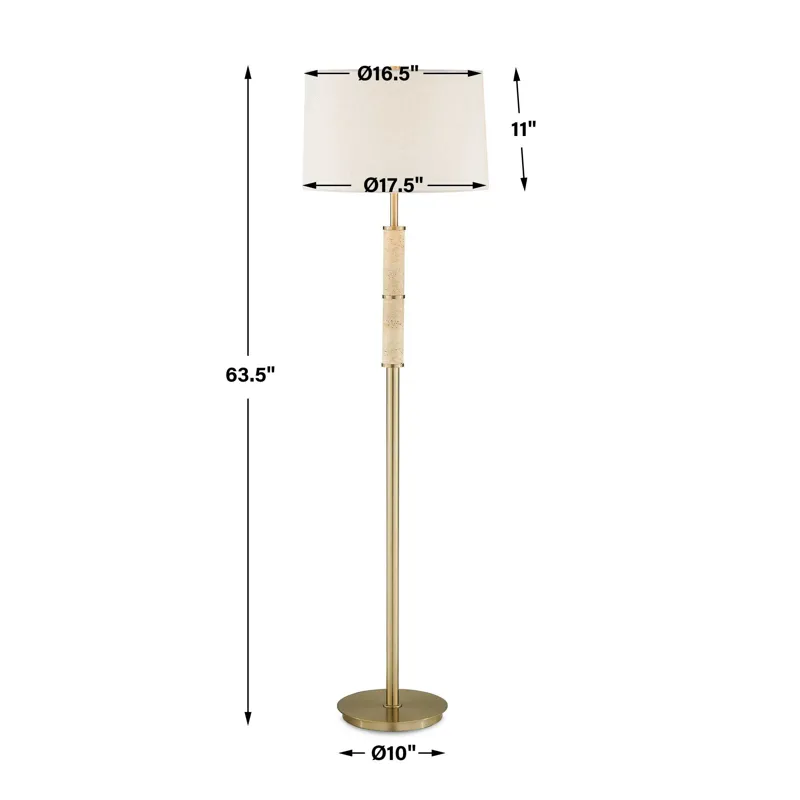 Verlaine Travertine Floor Lamp