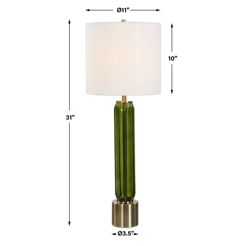 Aspis Green Glass Table Lamp