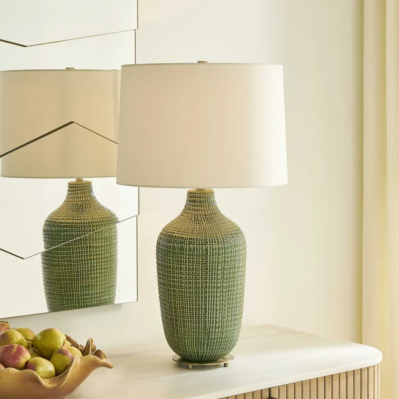 Dulcich Green Grid Table Lamp