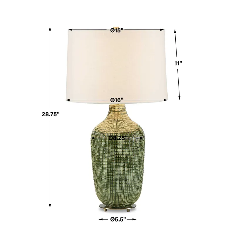 Dulcich Green Grid Table Lamp