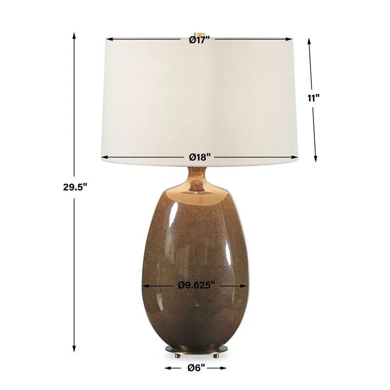 Vinson Glossy Brown Table Lamp