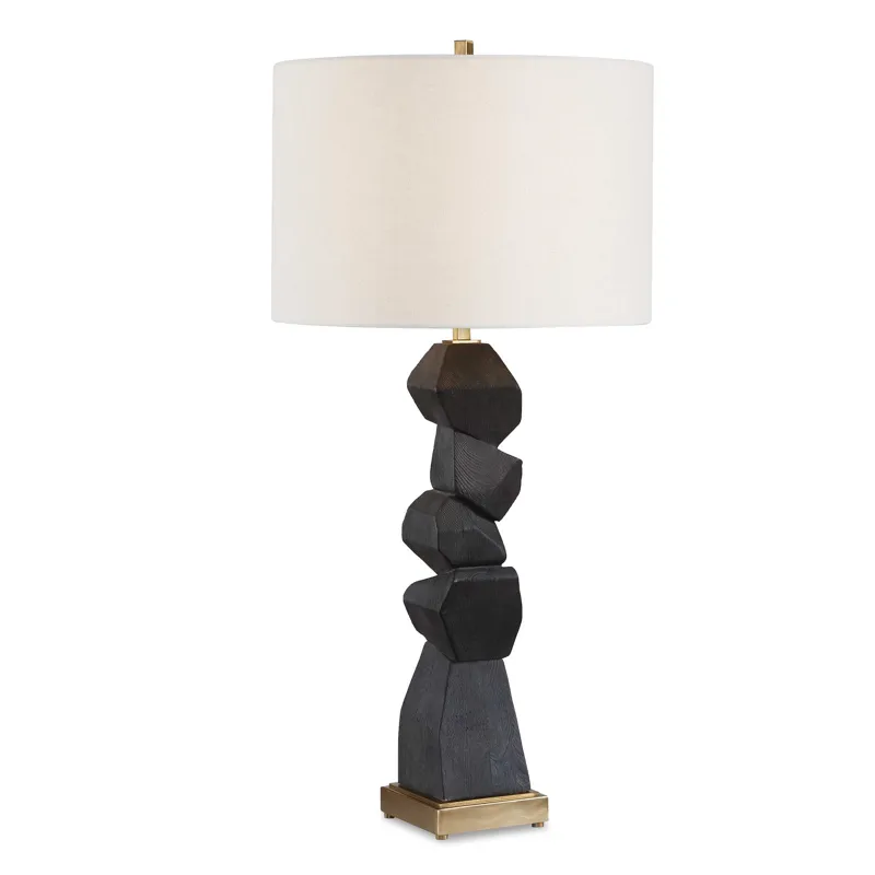 Demelo Stacked Wood Table Lamp