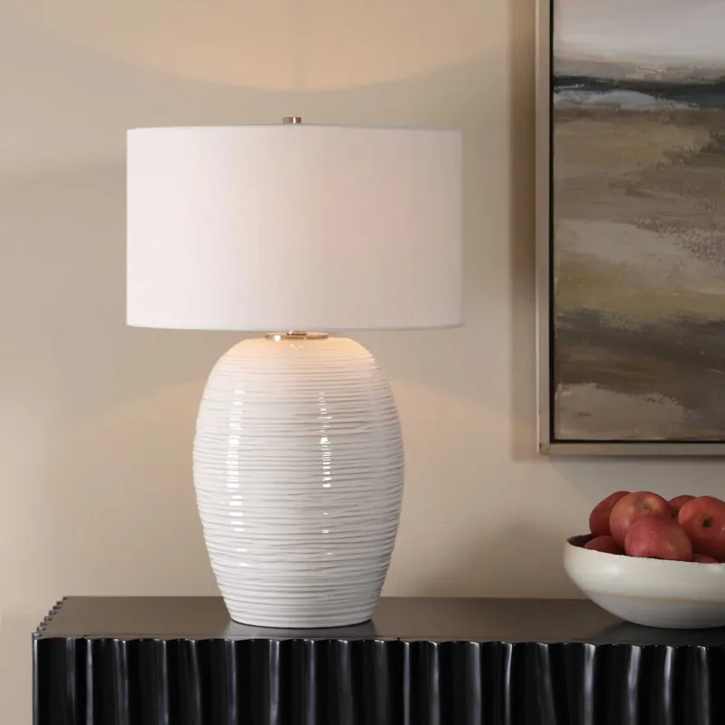 Alkman White Glaze Table Lamp