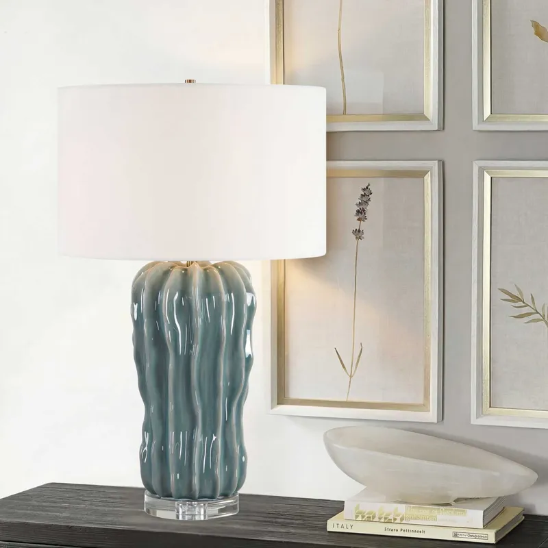 Niese Light Blue Glaze Table Lamp