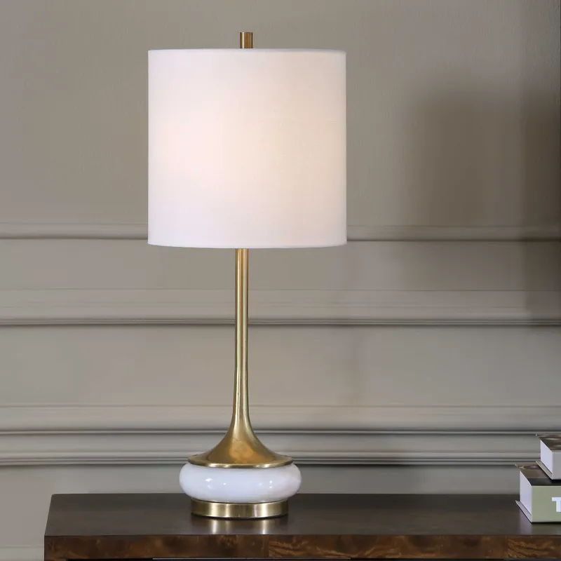 Molena Brass & Pearly Stone Table Lamp