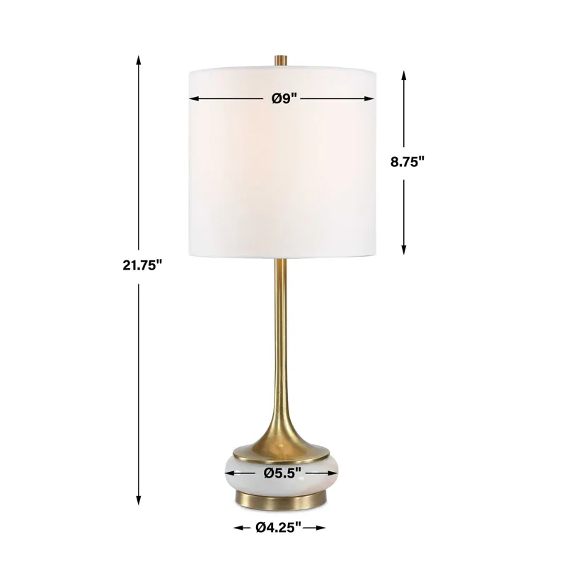 Molena Brass & Pearly Stone Table Lamp