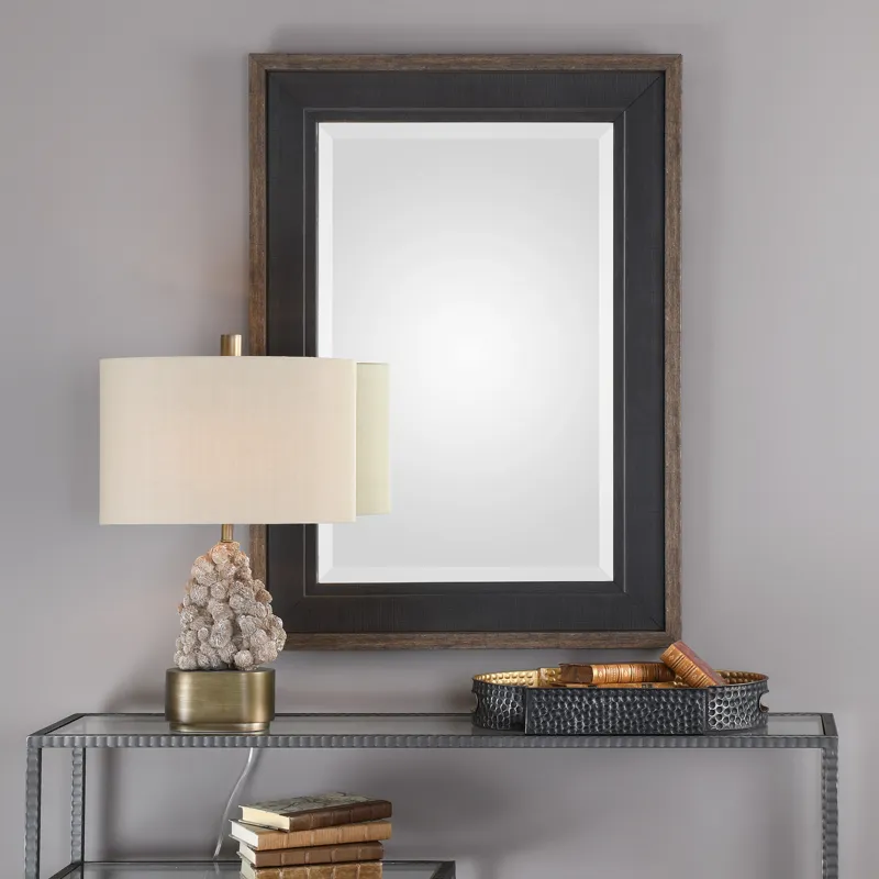 Staveley Rustic Black Mirror