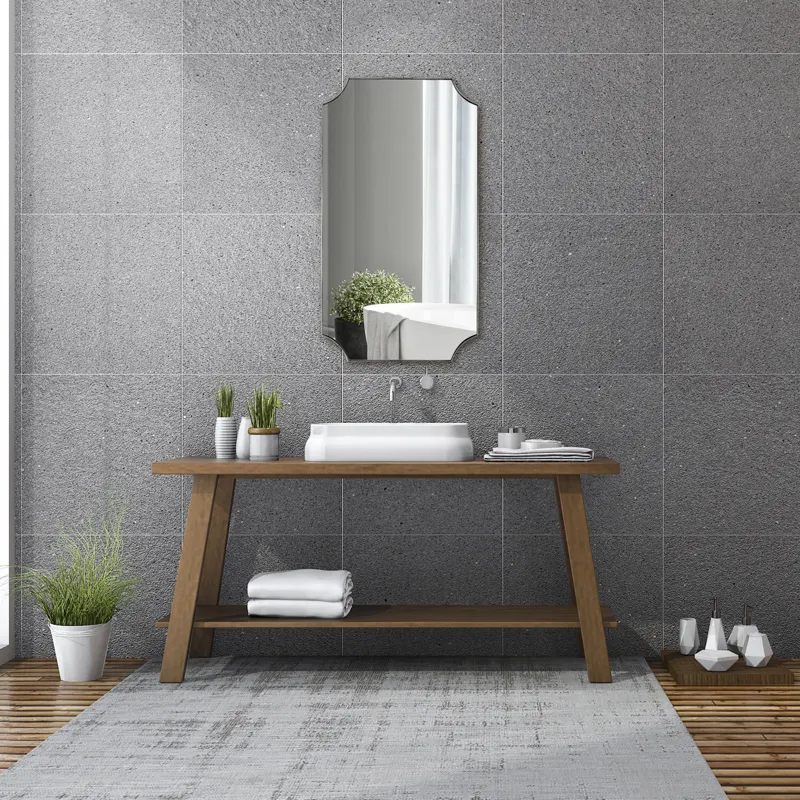 Lennox Nickel Scalloped Corner Mirror