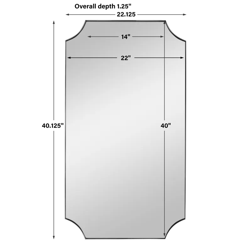 Lennox Nickel Scalloped Corner Mirror