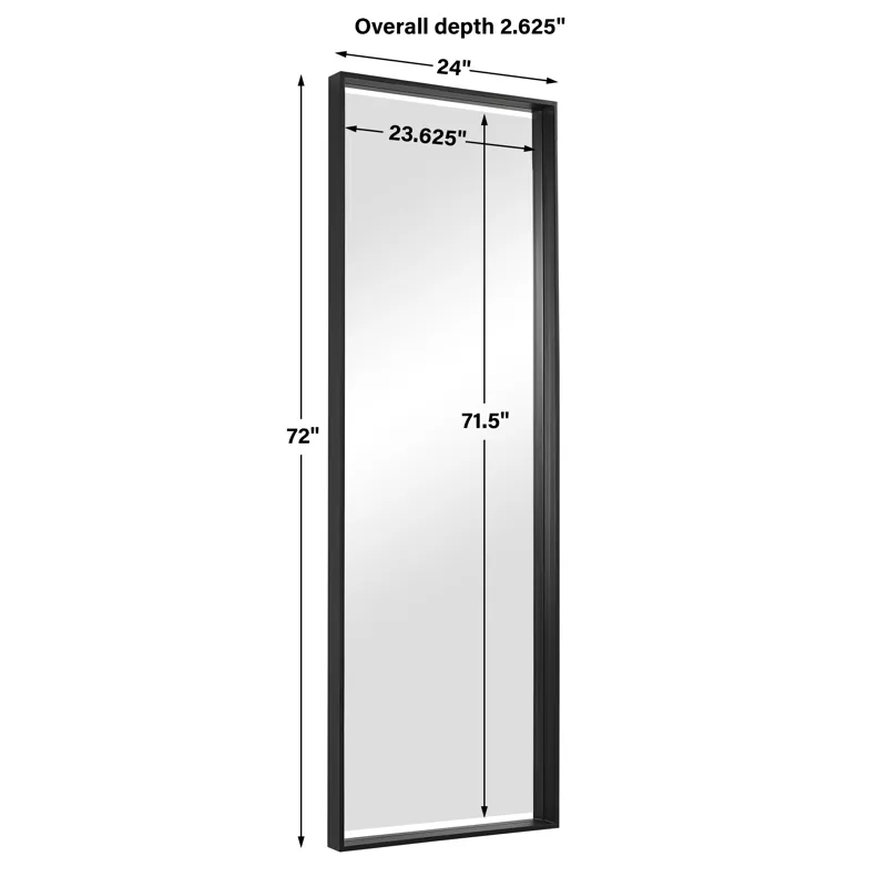 Kahn Oversized Black Rectangular Mirror