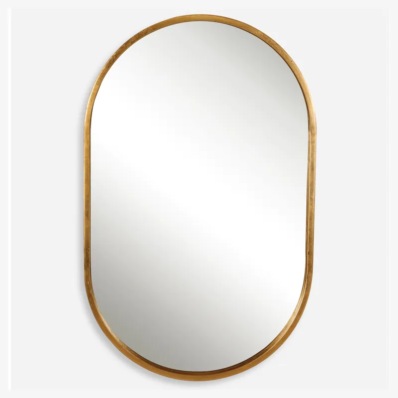 Varina Minimalist Gold Oval Mirror