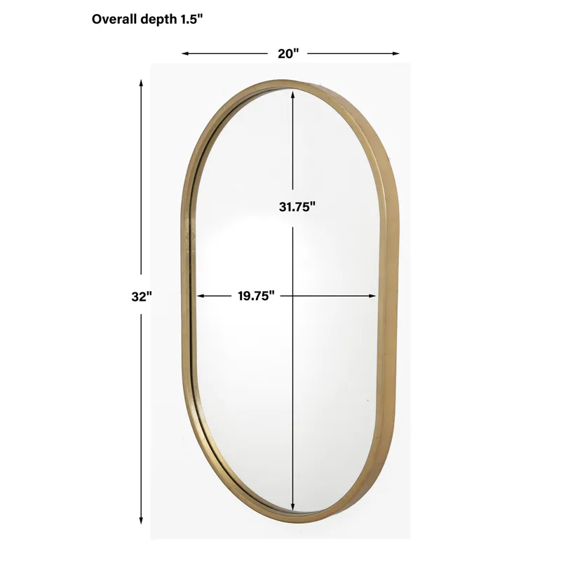Varina Minimalist Gold Oval Mirror