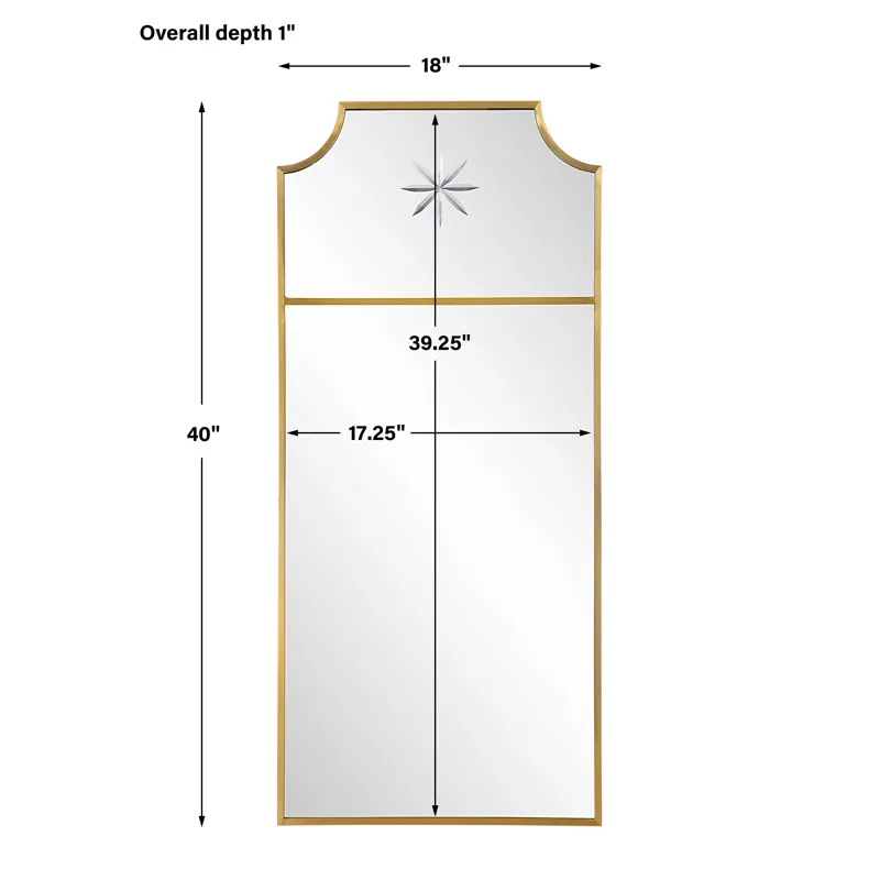 Caddington Tall Brass Mirror