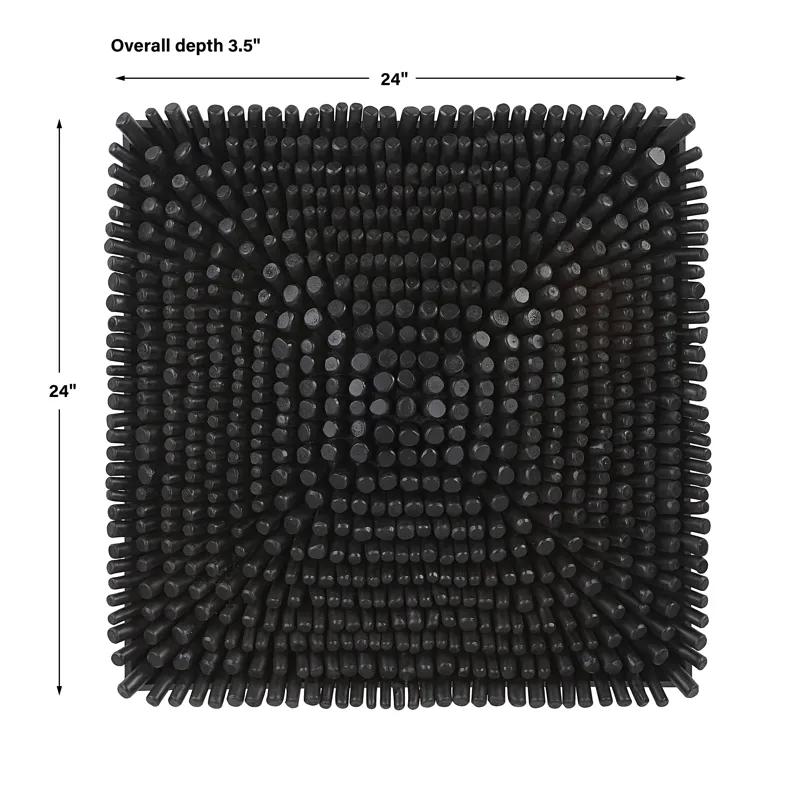 Portside Black Wood Wall Panel