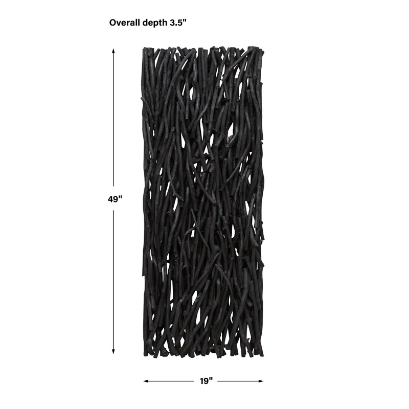 Gathered Teak Black Wood Wall Decor