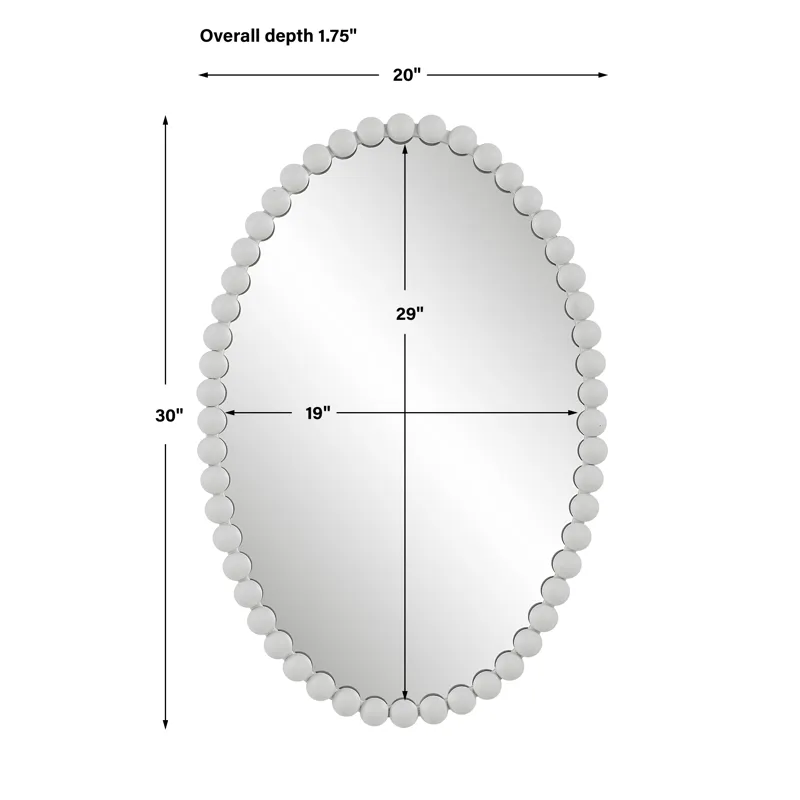 Serna White Oval Mirror