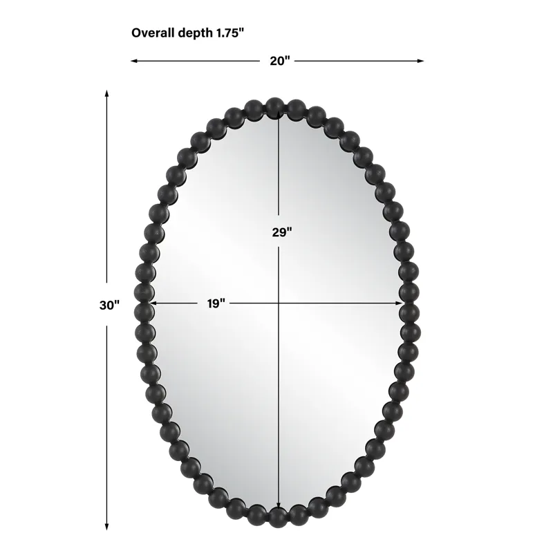 Serna Black Oval Mirror