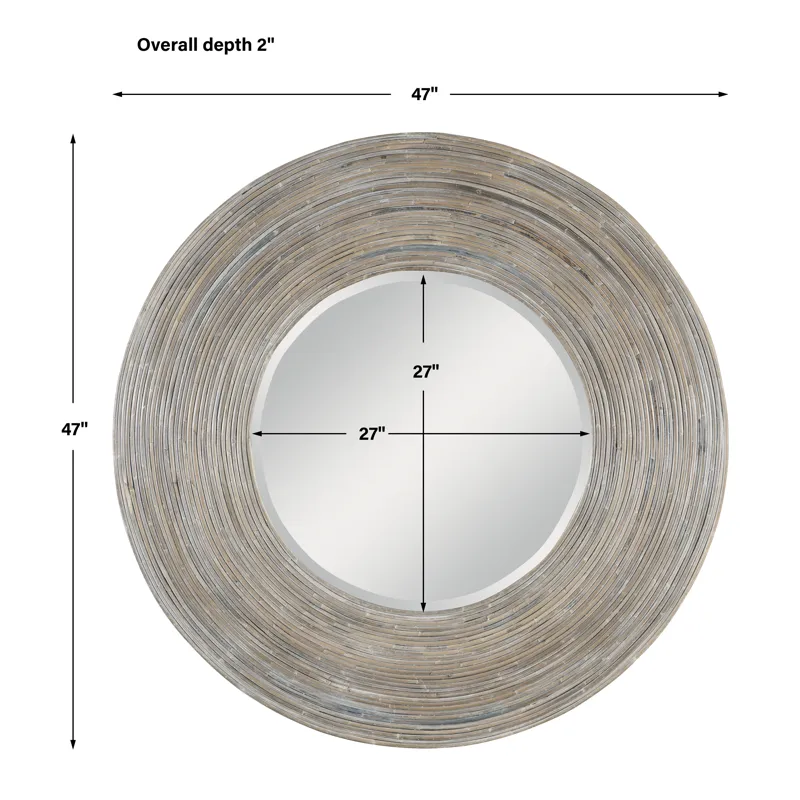 Vortex White Washed Round Mirror