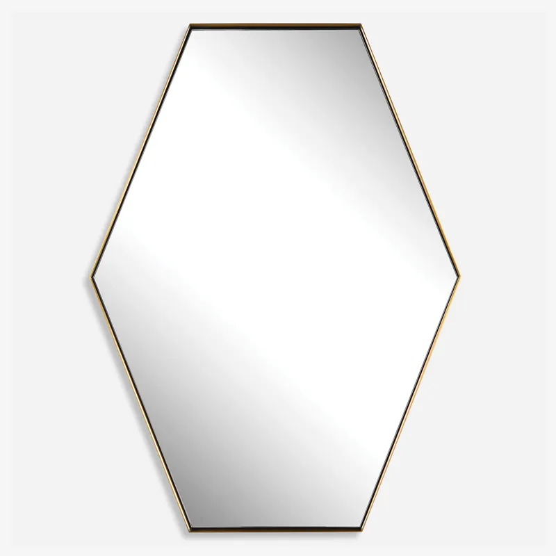 Ankara Brass Hexagon Mirror